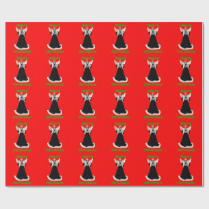Black Velvet Angel Red Wrapping Paper