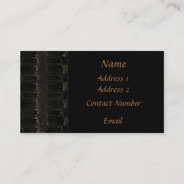 Black Velvet Business Card (Front)