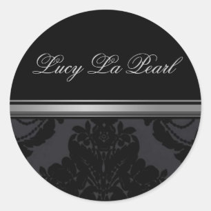 black velvet damask sticker