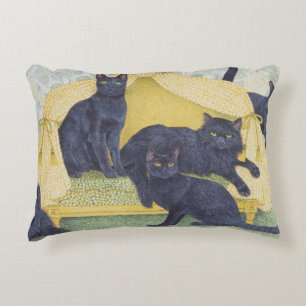 Black velvet decorative cushion