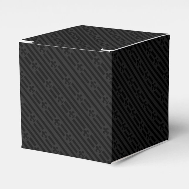 Black Velvet Fleur de Lis Favour Box (Front Side)