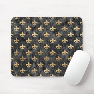 Black Velvet Fleur De Lis Mardi Gras Orleans Mouse Mat