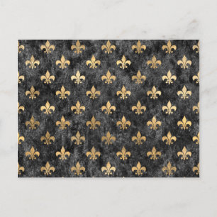 Black Velvet Fleur De Lis Mardi Gras Orleans Postcard