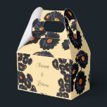 Black velvet flowers Favour Box<br><div class="desc">Black velvet flowers design.</div>