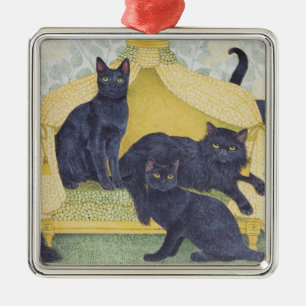 Black velvet metal tree decoration