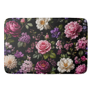 Black Velvet Rose Bath Mat