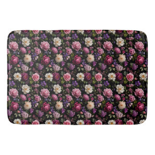 Black Velvet Rose Bath Mat