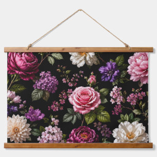Black Velvet Rose Hanging Tapestry