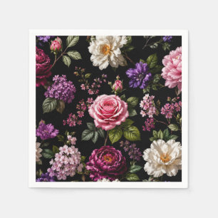 Black Velvet Rose Napkin