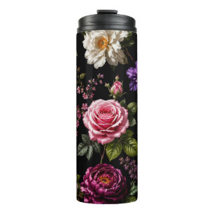 Black Velvet Rose Thermal Tumbler