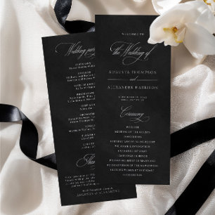 Black Velvet Texture Imitation Wedding Program