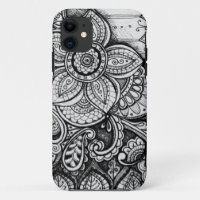 Black Velvet White Damask Dreamcatcher Mandala Art
