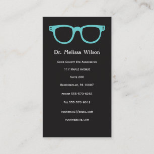 Black Vertical Eye Doctor Optometrist Glasses Business Card