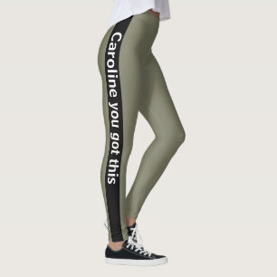 Black Vertical Stripe   Add Text   Warm Grey Leggings