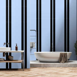 Black Vertical Stripes On Blue  Wallpaper