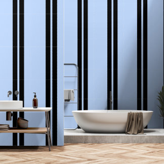 Black Vertical Stripes On Blue  Wallpaper