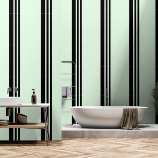 Black Vertical Stripes On Pale Green  Wallpaper