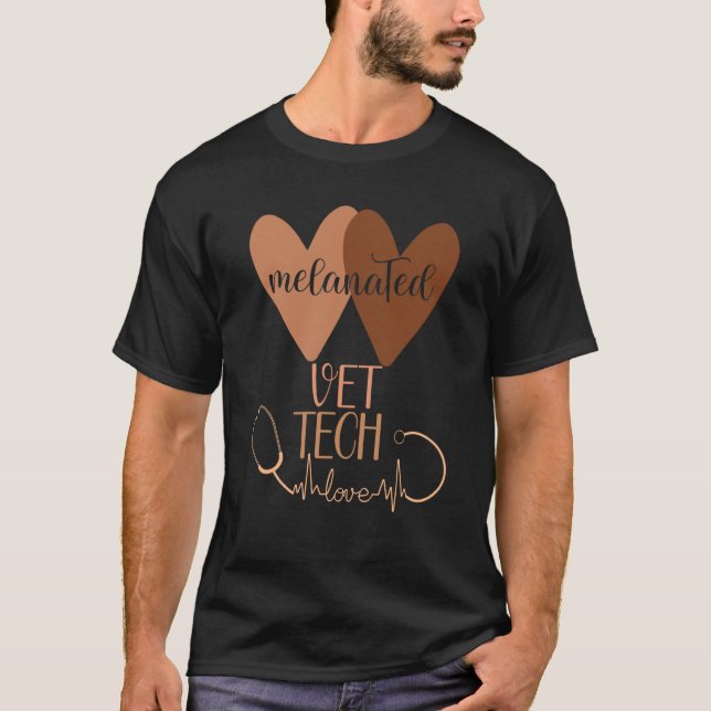 Black Vet Tech Shirt Melanated Veterinary Technici (Front)