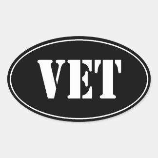 BLACK VET VETERAN Oval Sticker