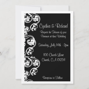 Black Victorian Wedding Invitation Cards