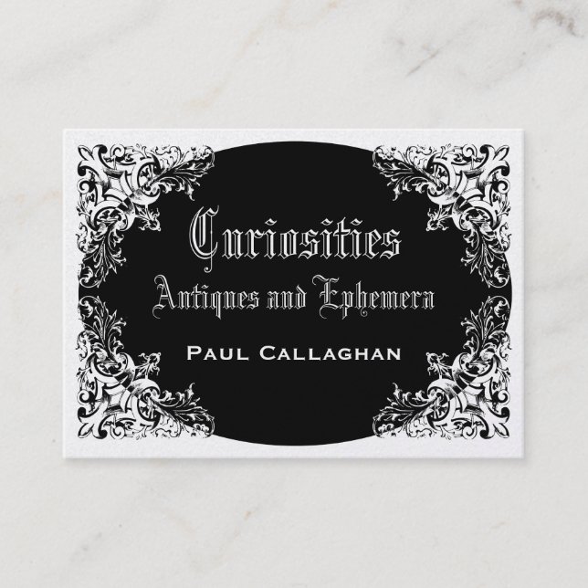 Black Victoriana Business Card (Front)