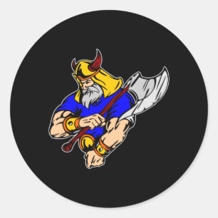 Black Viking Praying Classic Round Sticker