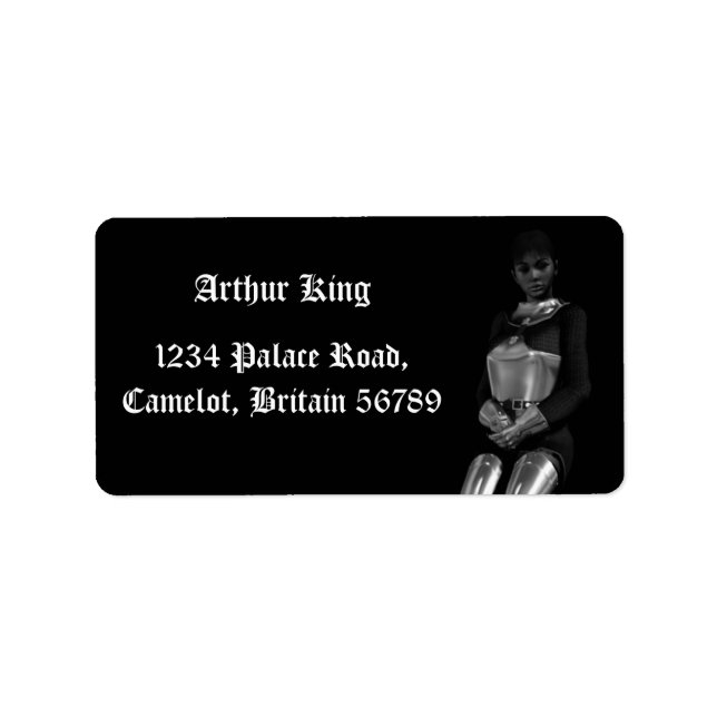 black vintage address label (Front)