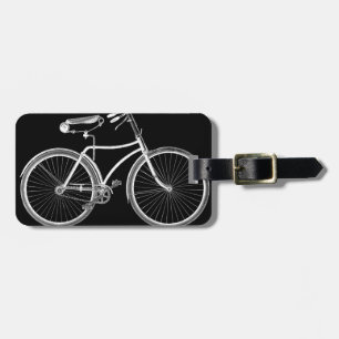 Black Vintage Bicycle Antique/Retro Cycling Luggage Tag