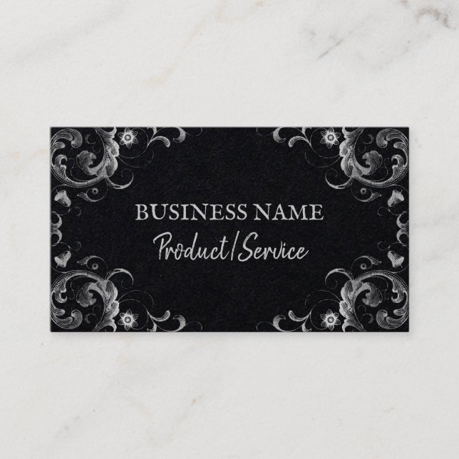 Black Vintage Business Card (Front)