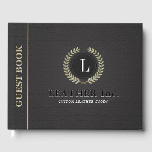 Black vintage faux lente glitter accents guest book