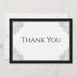 Black Vintage Framed Thank You Card