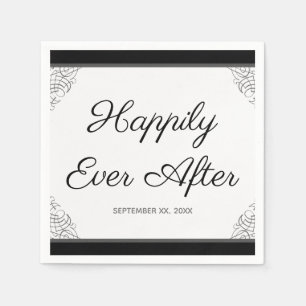 Black Vintage Framed Wedding Napkin