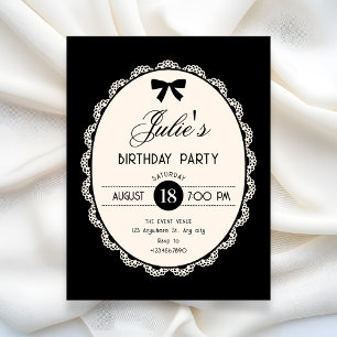 Black vintage invitation