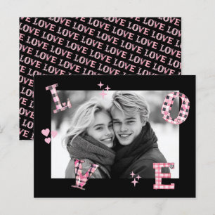 Black Vintage LOVE Valentine's Day Custom Photos Postcard