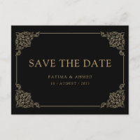 Black Vintage Muslim Save The Date Announcement