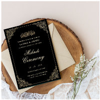 Black Vintage Ornate Frame Muslim Mehndi Ceremony