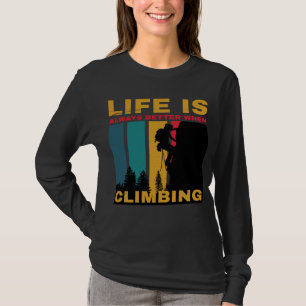 Black Vintage Retro Climbing Long Sleeve T-Shirt