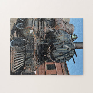 Black Vintage Rusty Steam locomotive Train Engine Jigsaw Puzzle