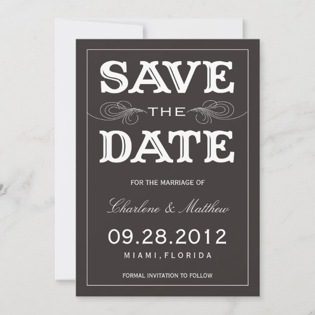 BLACK VINTAGE | SAVE THE DATE ANNOUNCEMENT (Front)