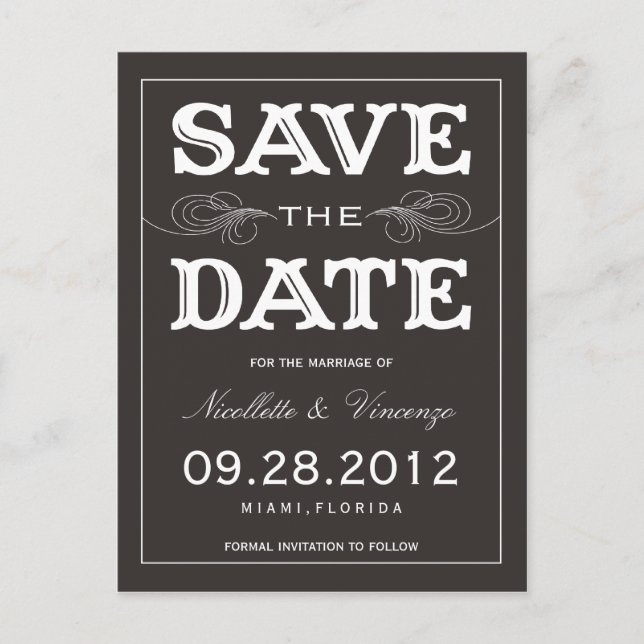 BLACK VINTAGE | SAVE THE DATE ANNOUNCEMENT (Front)