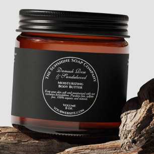 Black Vintage Style Cosmetics Jar Label