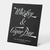 Black Vintage Typography Whiskey Cigar Bar Wedding