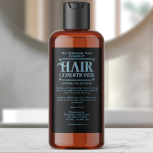 Black vintage waterproof hair conditioner label