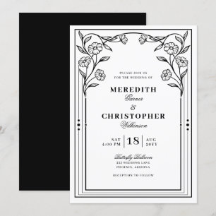 Black Vintage Wedding Invitation