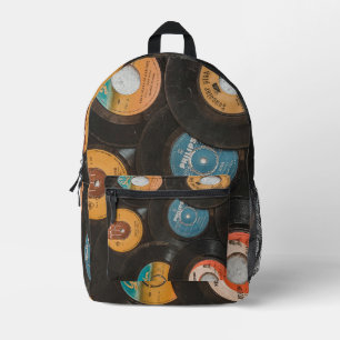 Black Vinyl Classic Records Printed Backpack