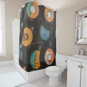 Black Vinyl Classic Records Shower Curtain