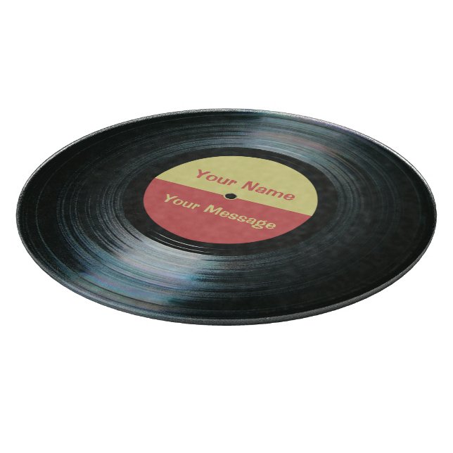 Black Vinyl Music Glass Cutting Board (Corner)