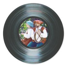Black Vinyl Music Record Label Sticker &Your Photo