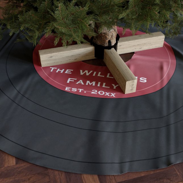 Black Vinyl Record Custom Christmas Tree Skirt (Get ready to rock around the Christmas Tree like never before with this fabulous LP tree skirt! 🎄)
