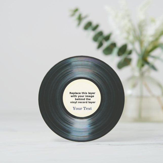 Black Vinyl Record Effect Announcement (Standing Front)